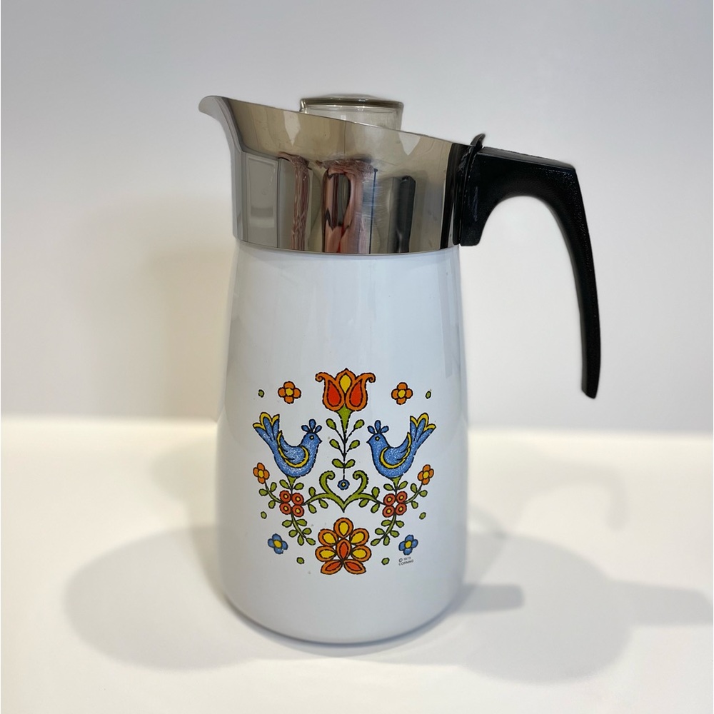 Corning, ware, country festival, percolator.